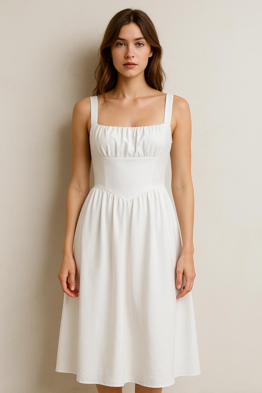 Elegant White Midi Dress