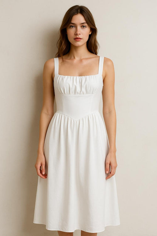 Elegant White Midi Dress